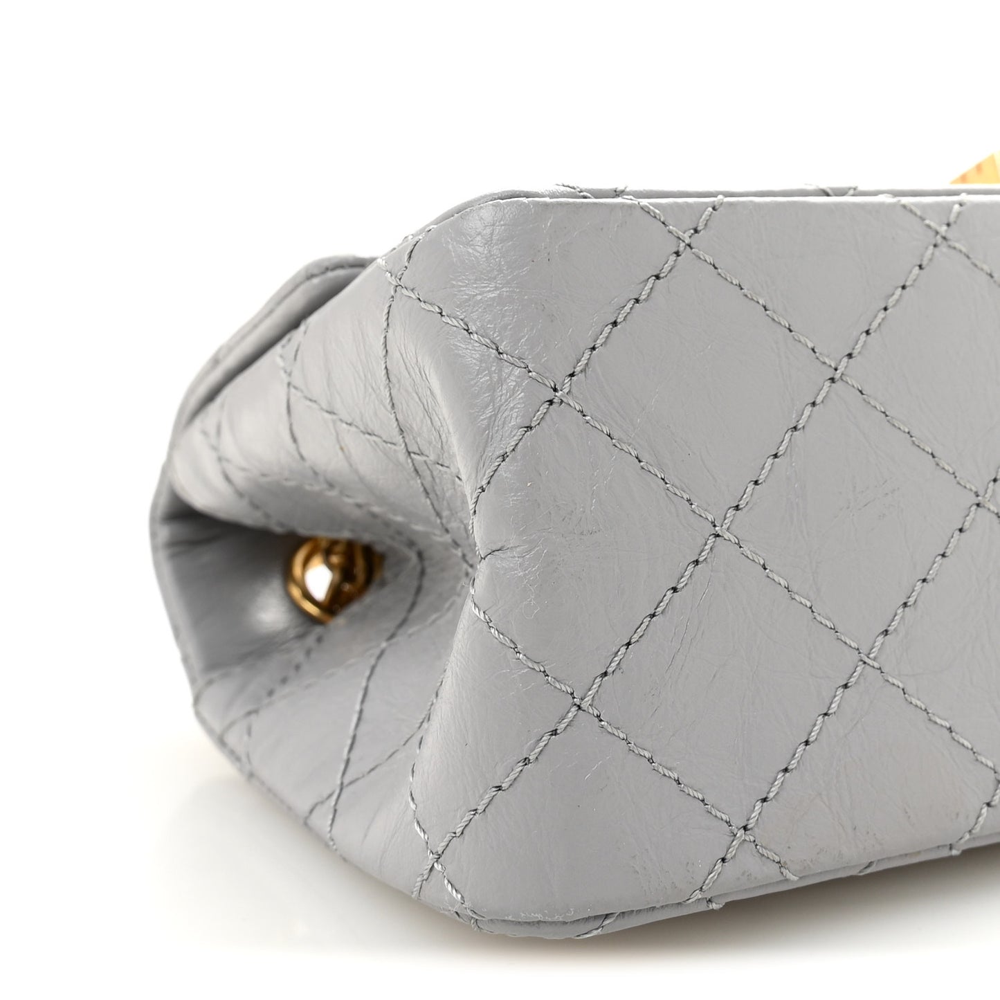 Aged Calfskin Quilted 2.55 Reissue Mini Flap Grey