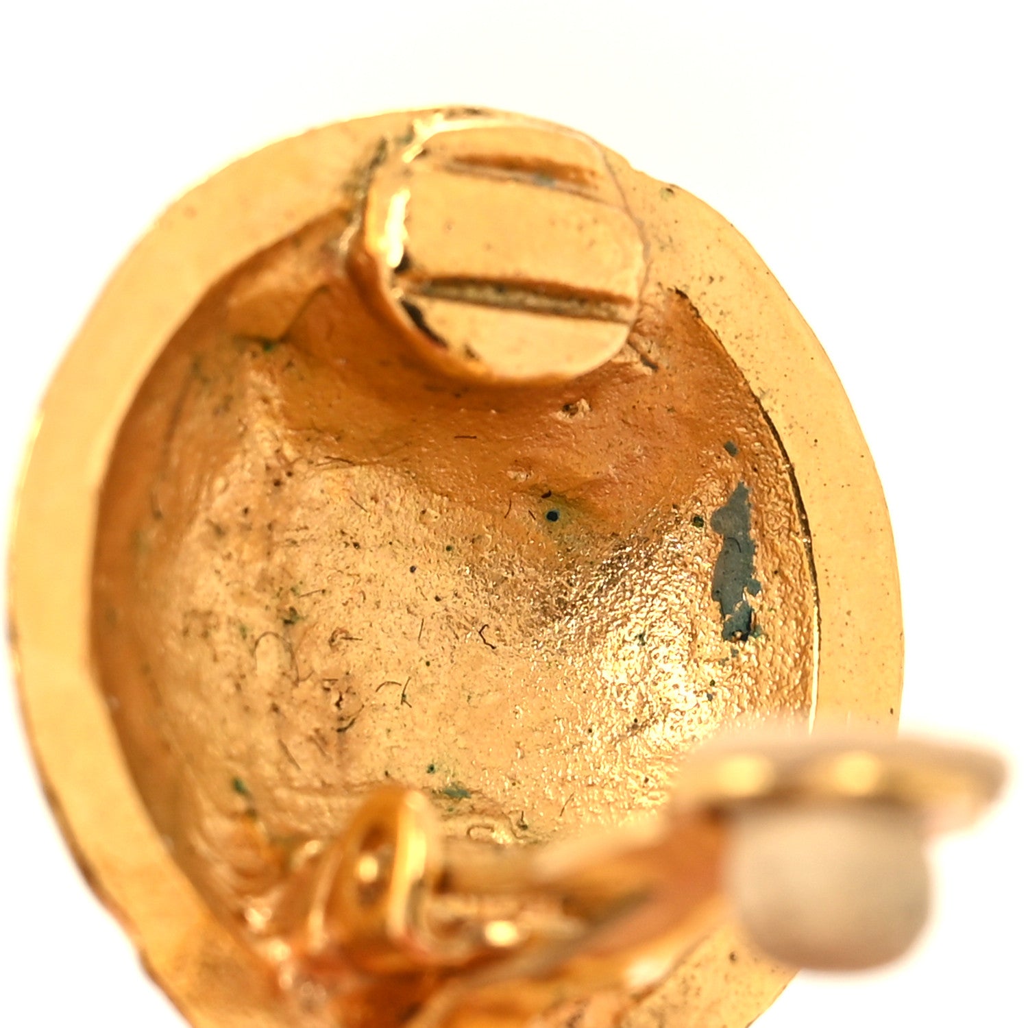 Chanel Metal CC Circle Logo Drop Clip On Earrings Gold 5 of 5