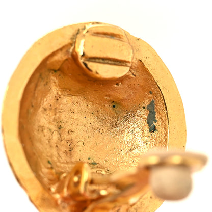 Chanel Metal CC Circle Logo Drop Clip On Earrings Gold 5 of 5
