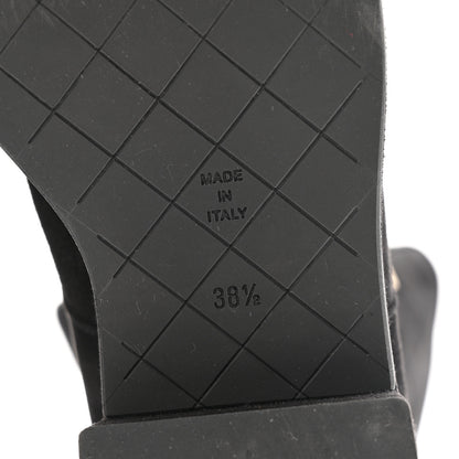 Chanel Suede Quilted Lace Up Combat Boots 38.5 Black 8 of 13