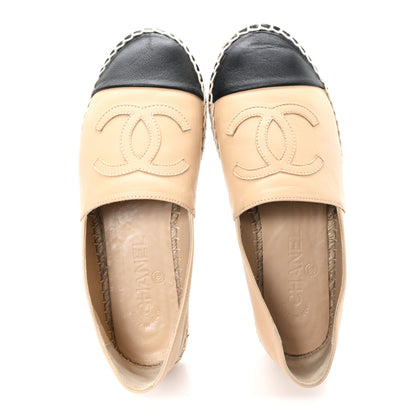 Chanel Lambskin CC Espadrilles 36 Beige Black 2 of 11