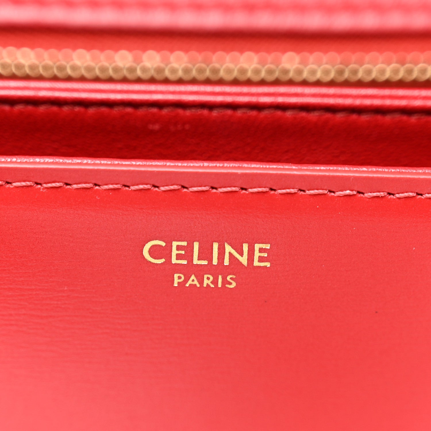 Celine Shiny Calfskin Medium Triomphe Red Red 6 of 11