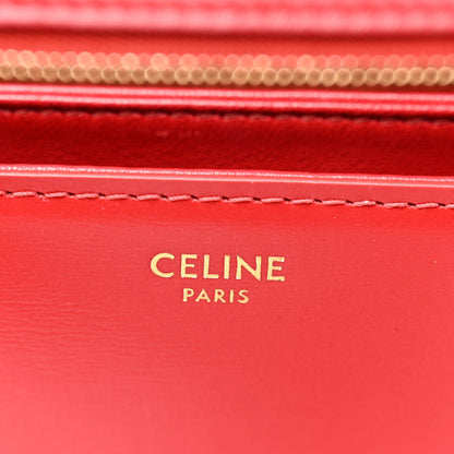 Celine Shiny Calfskin Medium Triomphe Red Red 6 of 11