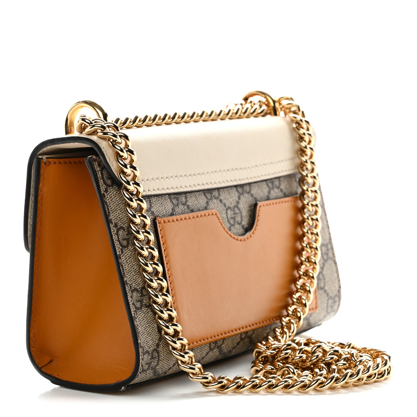 GG Supreme Monogram Calfskin Small Padlock Shoulder Bag Beige Mystic White Sun Oil