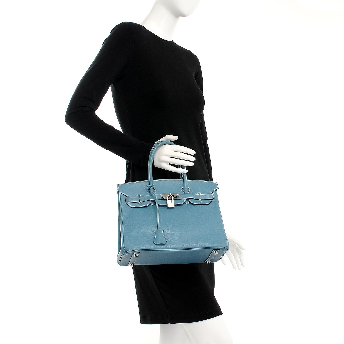 Epsom Birkin 30 Blue Jean