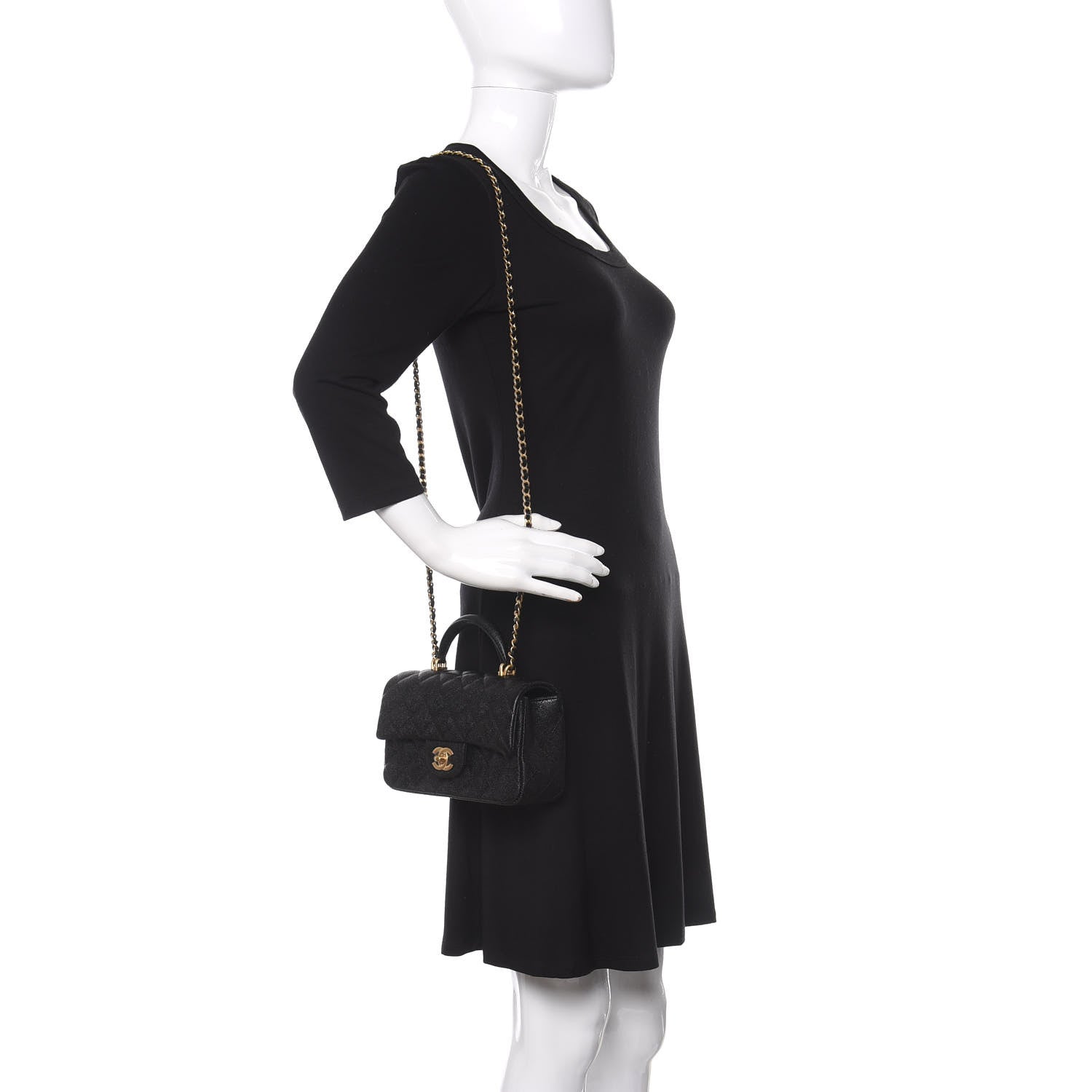 Chanel Caviar Quilted Mini Top Handle Rectangular Flap Black 2 of 11