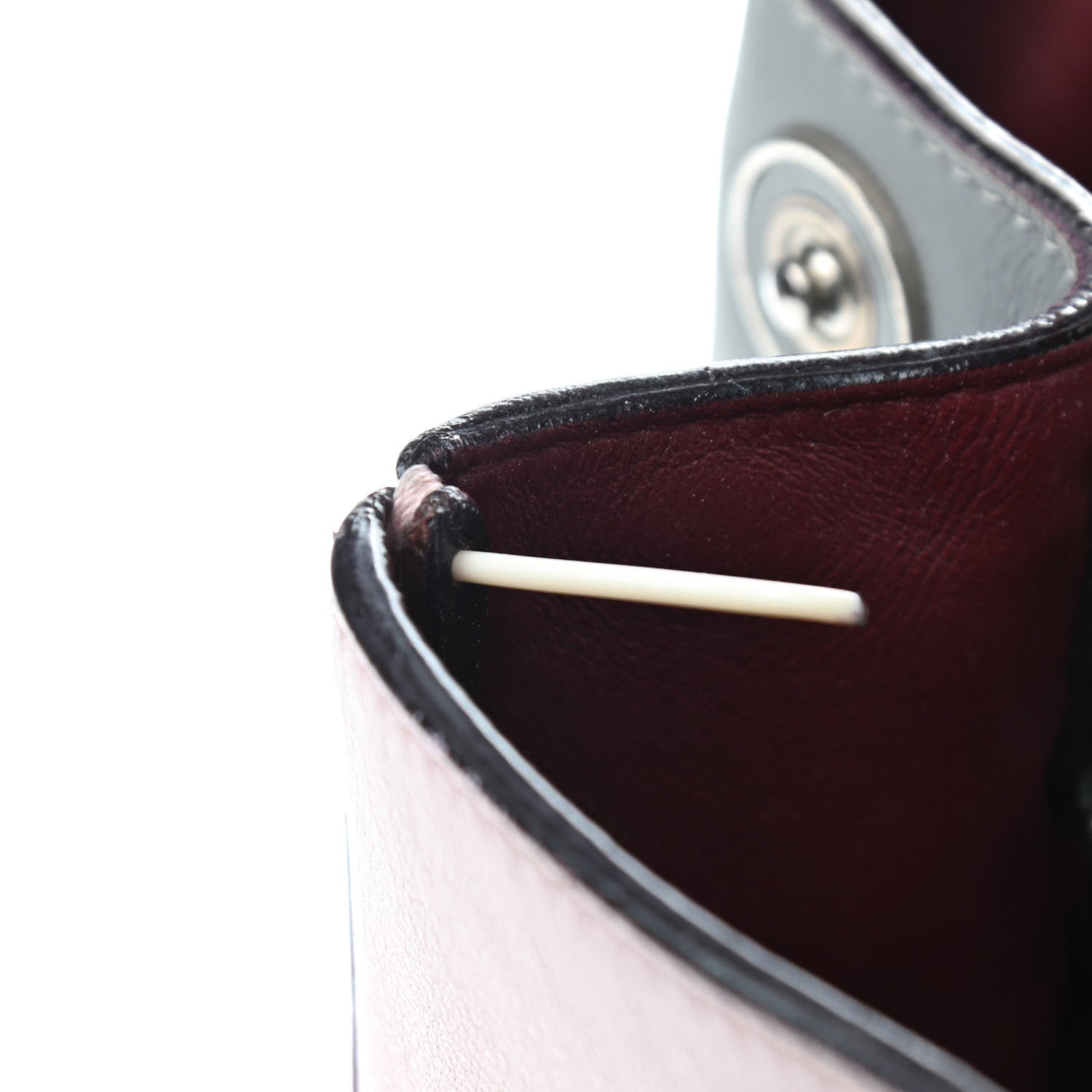 Christian Dior Smooth Calfskin Medium Tri-Color Diorissimo Tote Pink Grey Burgundy 11 of 14