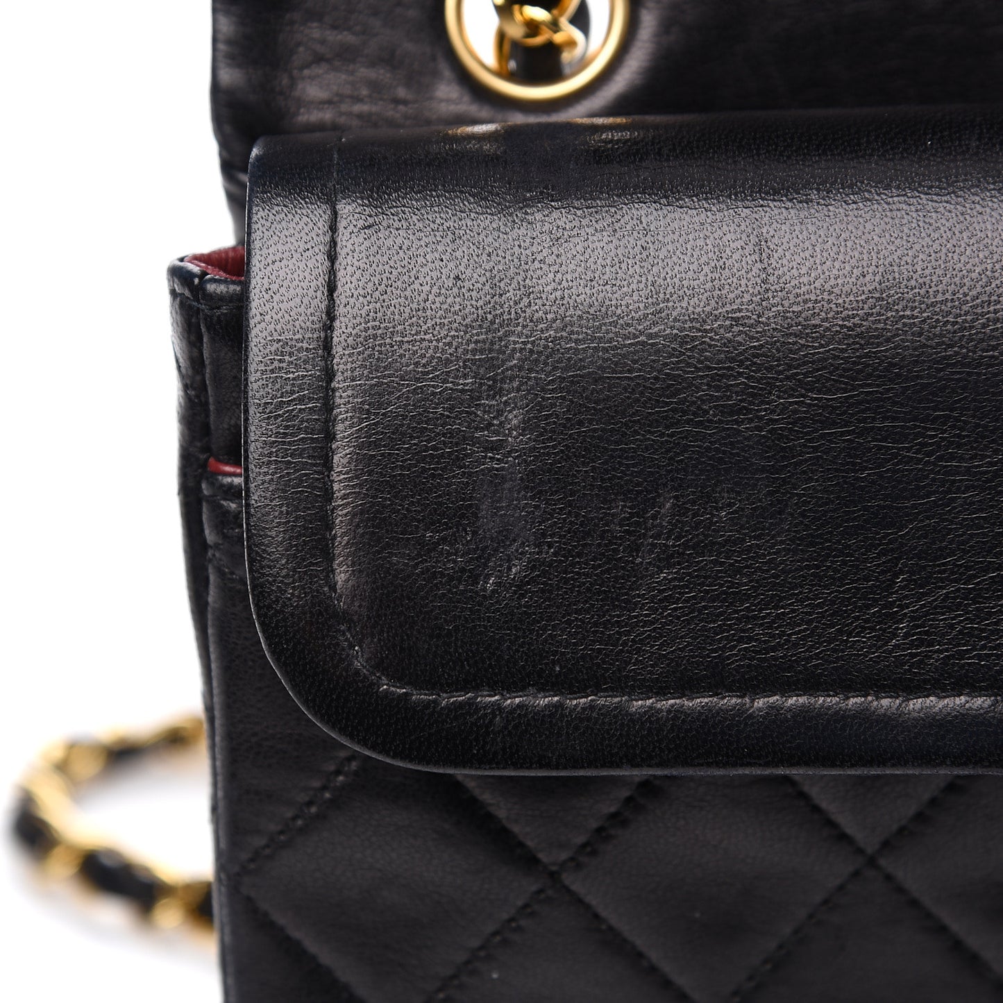 Lambskin Quilted Small Double Flap Black