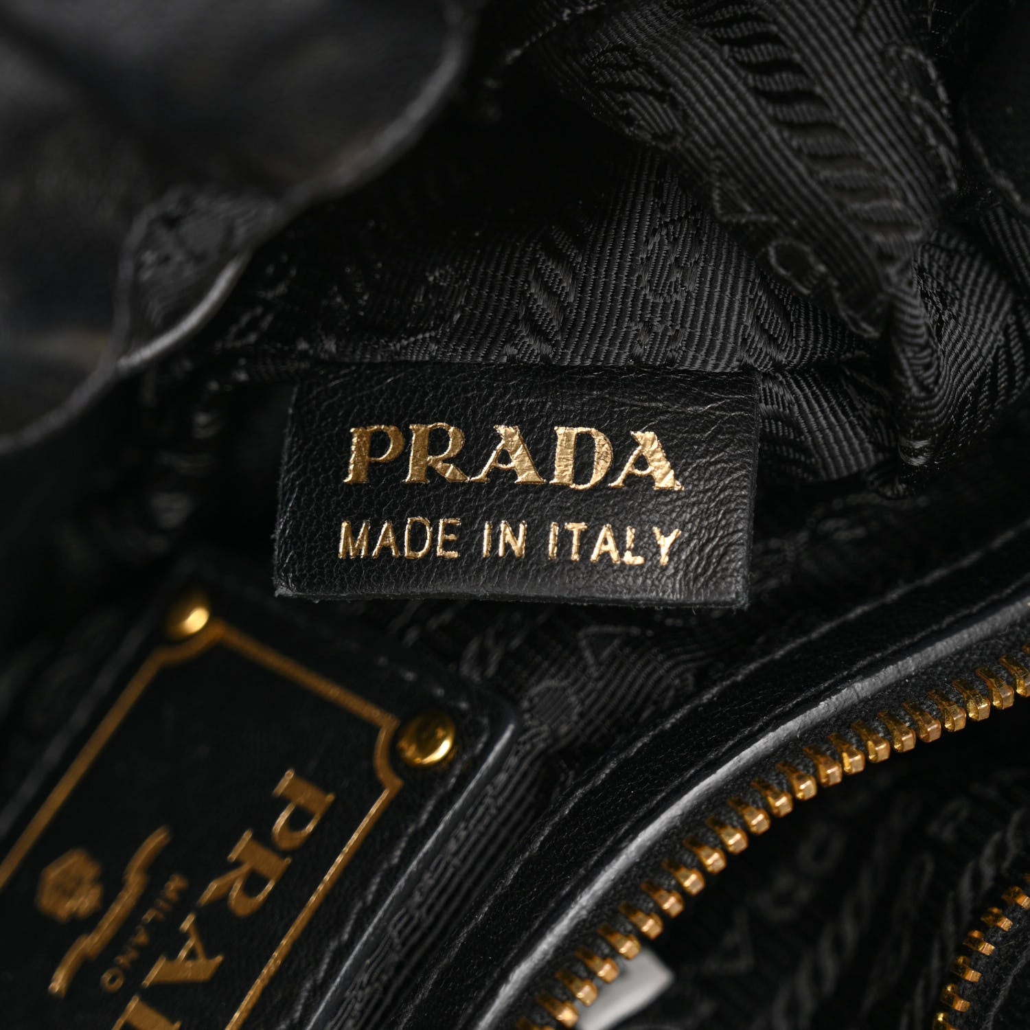 Prada Nappa Antique Drawstring Tote Black 7 of 11