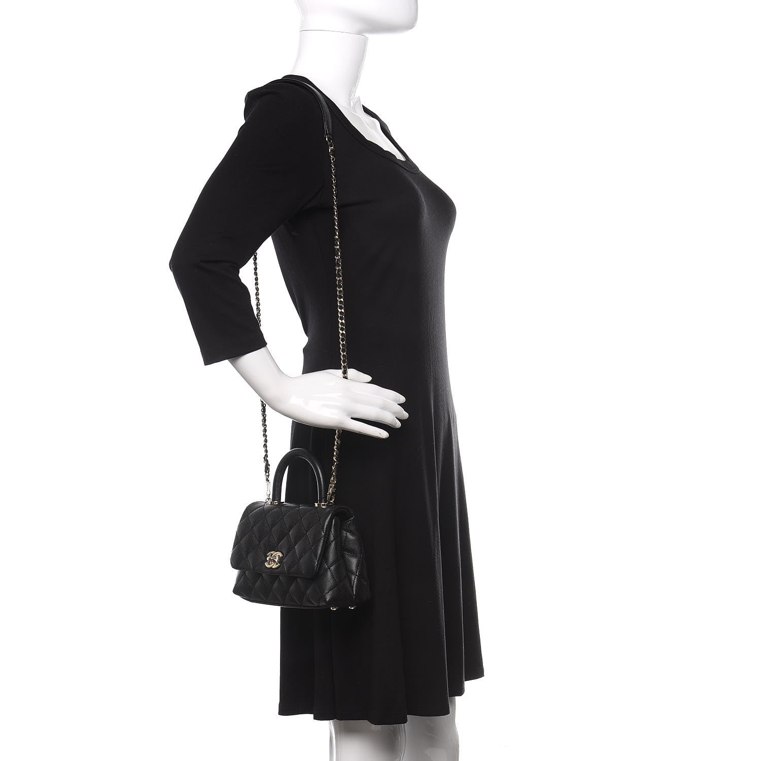Chanel Caviar Quilted Extra Mini Coco Handle Flap Black 2 of 11