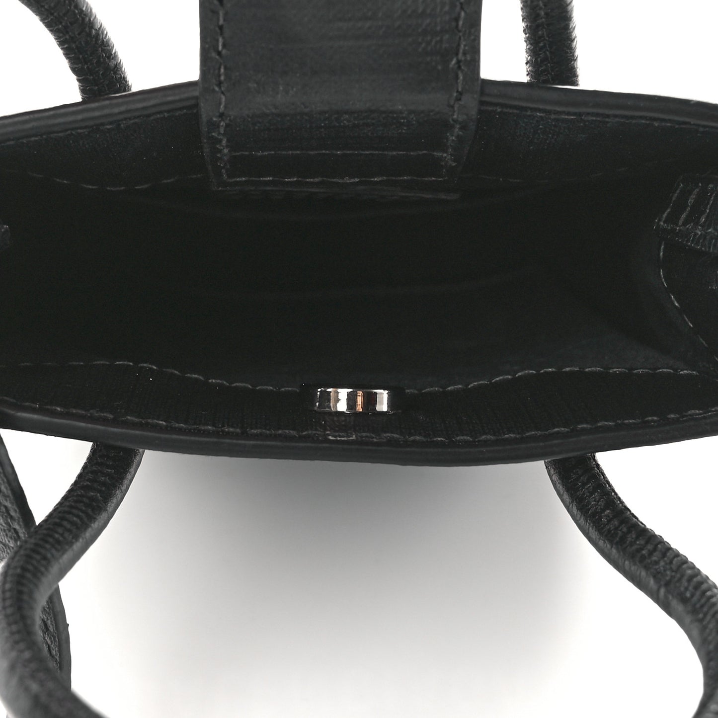 Squared Calfskin Logo Shopping Phone Holder Bag Black