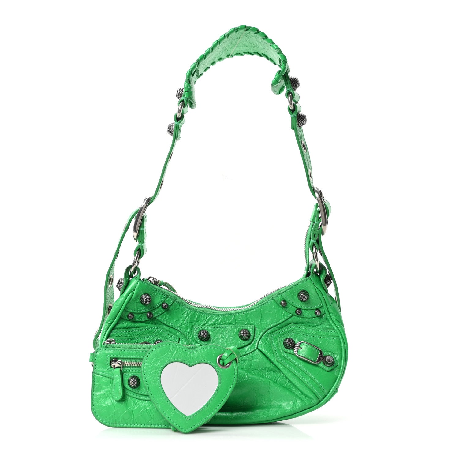 Balenciaga Agneau Arena Le Cagole Shoulder Bag XS Vivid Green