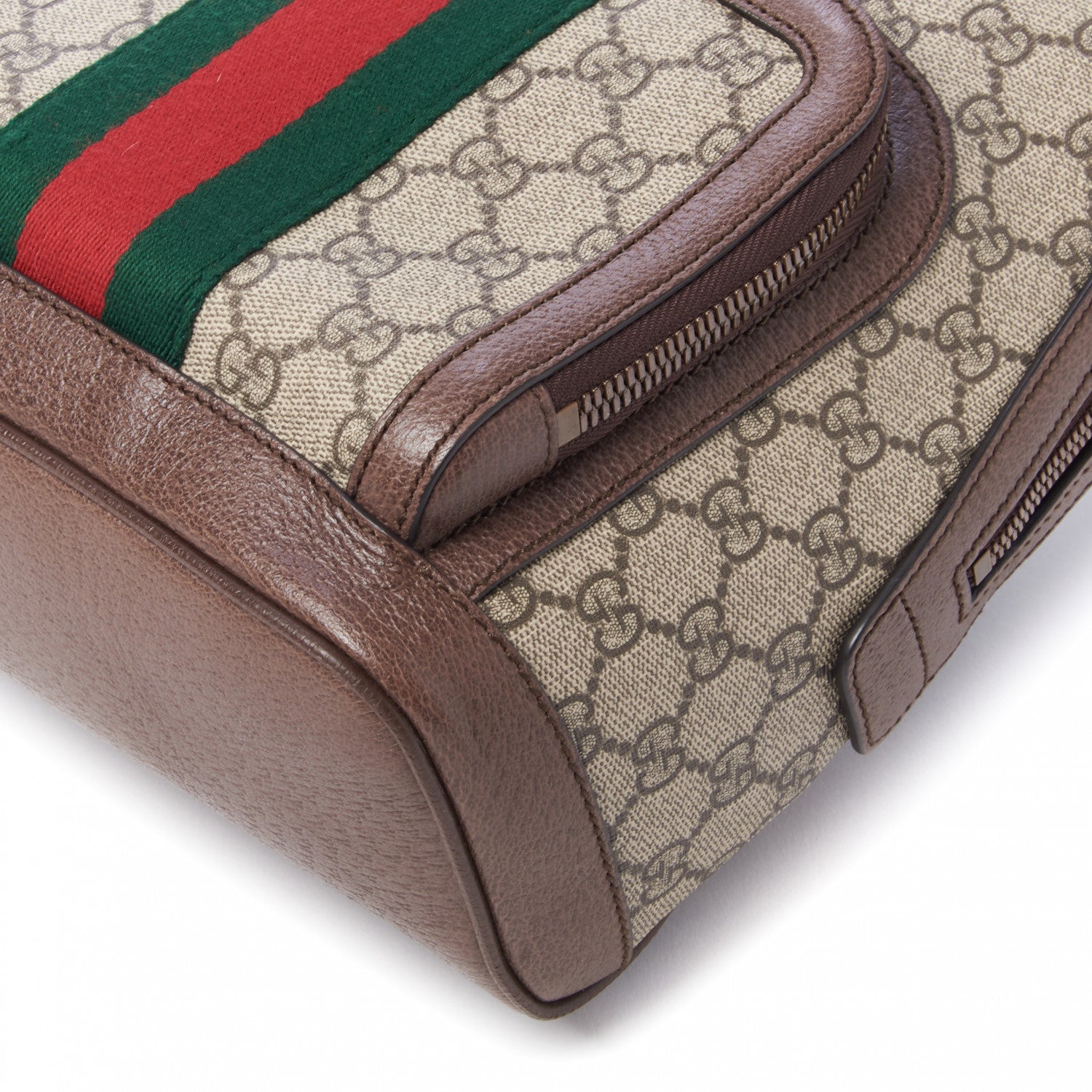 Gucci GG Supreme Monogram Calfskin Web Small Ophidia Day Backpack Beige Ebony New Acero 7 of 9