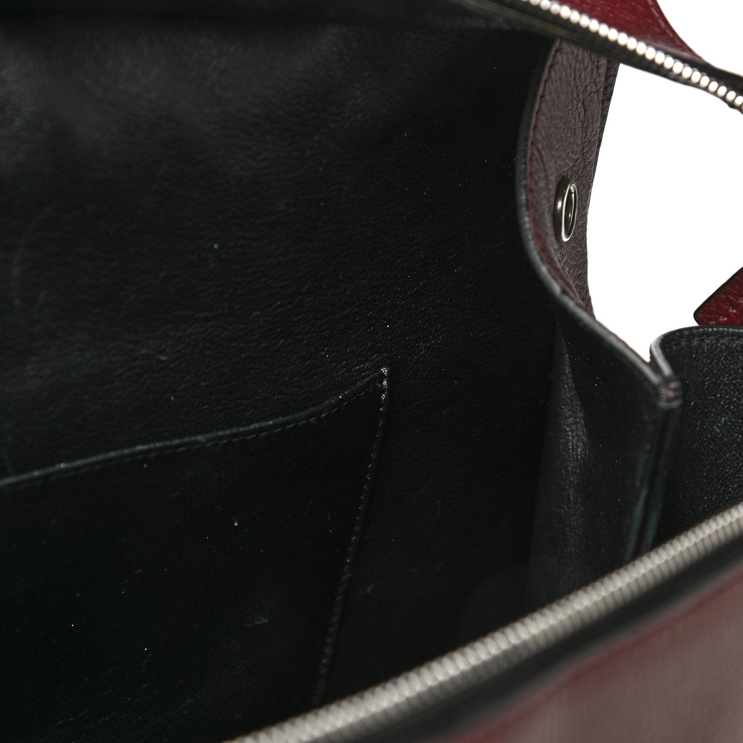 Celine Drummed Calfskin Large Edge Shoulder Bag Burgundy 16 of 32