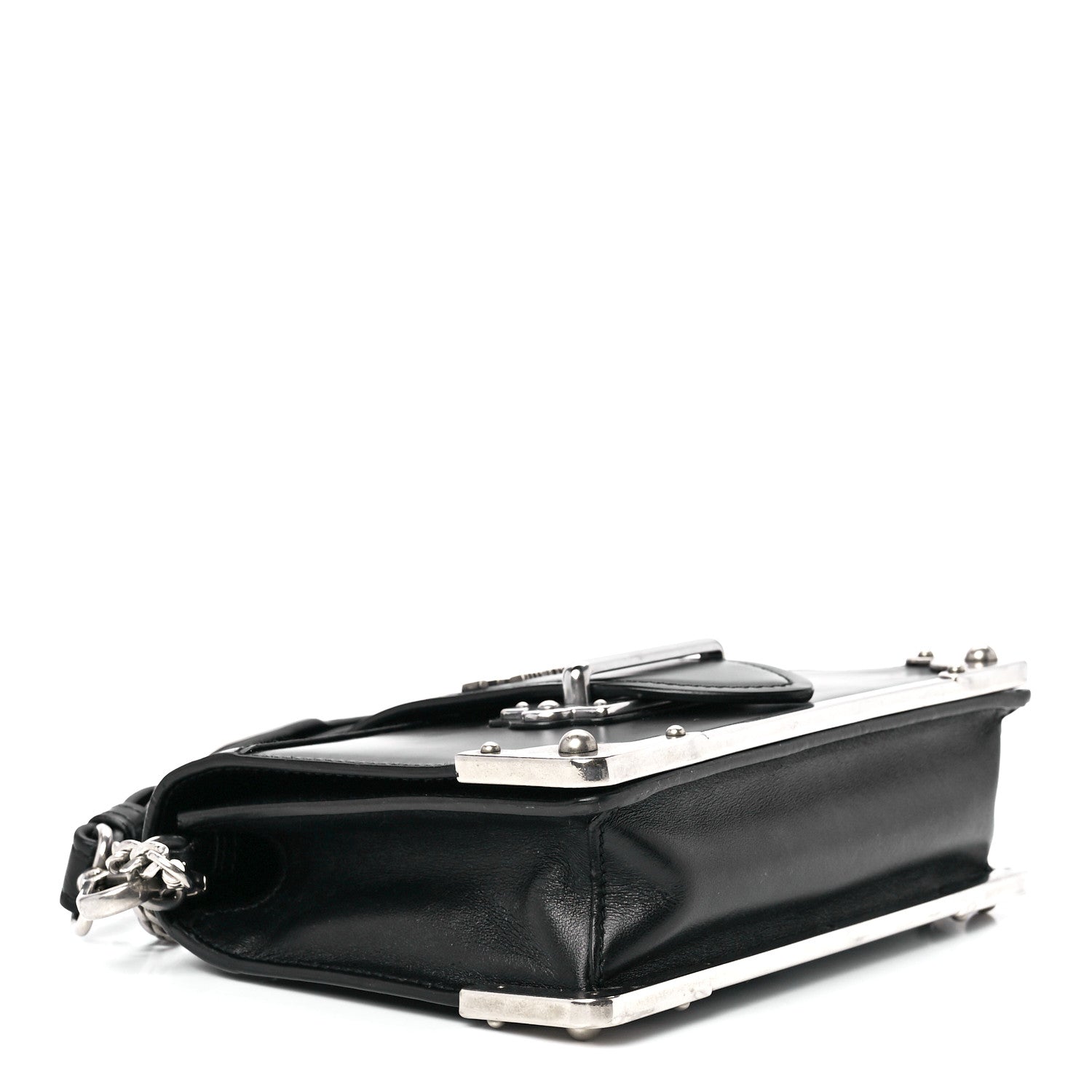 Prada City Calfskin Cahier Chain Wristlet Clutch Black 3 of 10