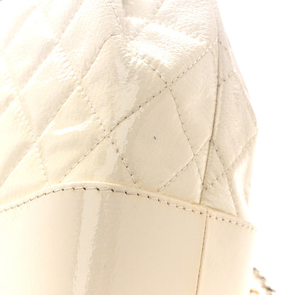Chanel Patent Goatskin Quilted Small Gabrielle Backpack White 12 of 12
