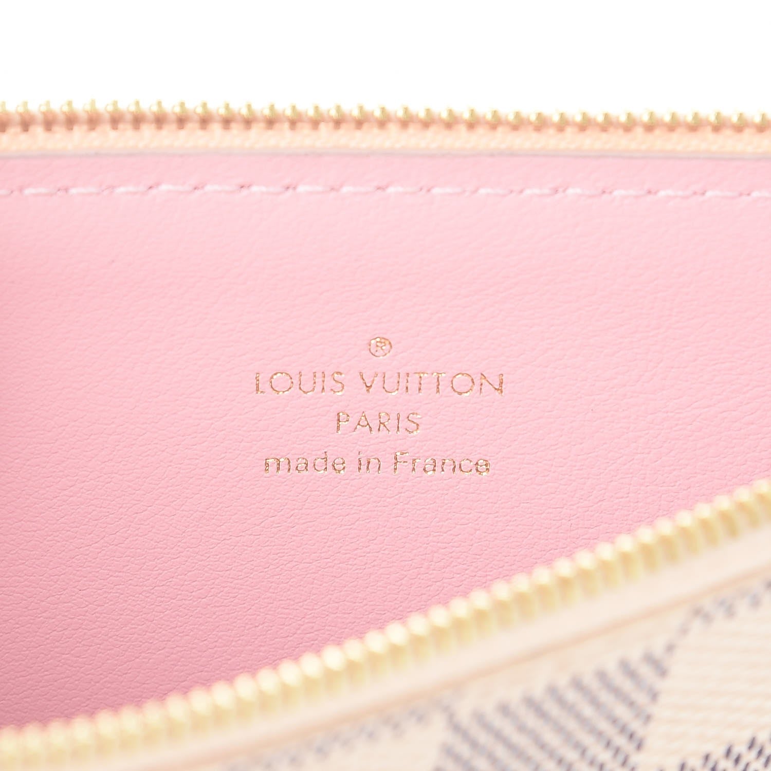 Louis Vuitton Damier Azur Felicie Chain Wallet Zippered Insert Rose Ballerine 6 of 6