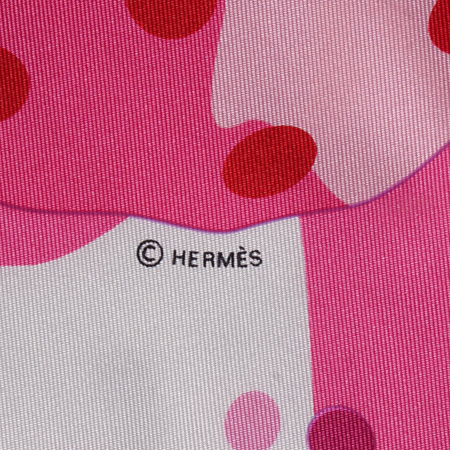 Silk Hola Flamenca Scarf 90 Blanc Rose Fuchsia