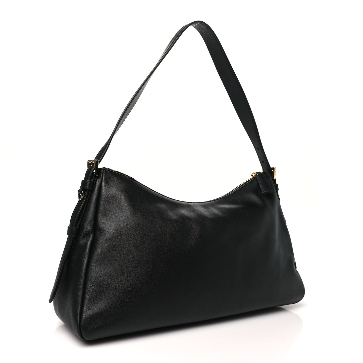 Soft Calfskin Aimee Shoulder Bag Black