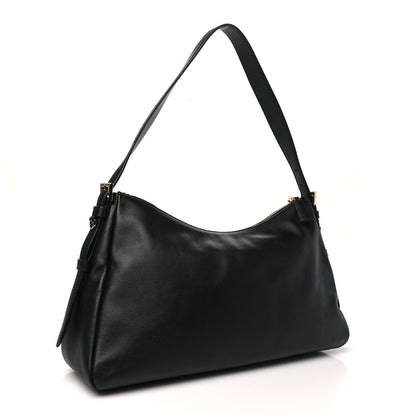Prada Soft Calfskin Aimee Shoulder Bag Black 2 of 9