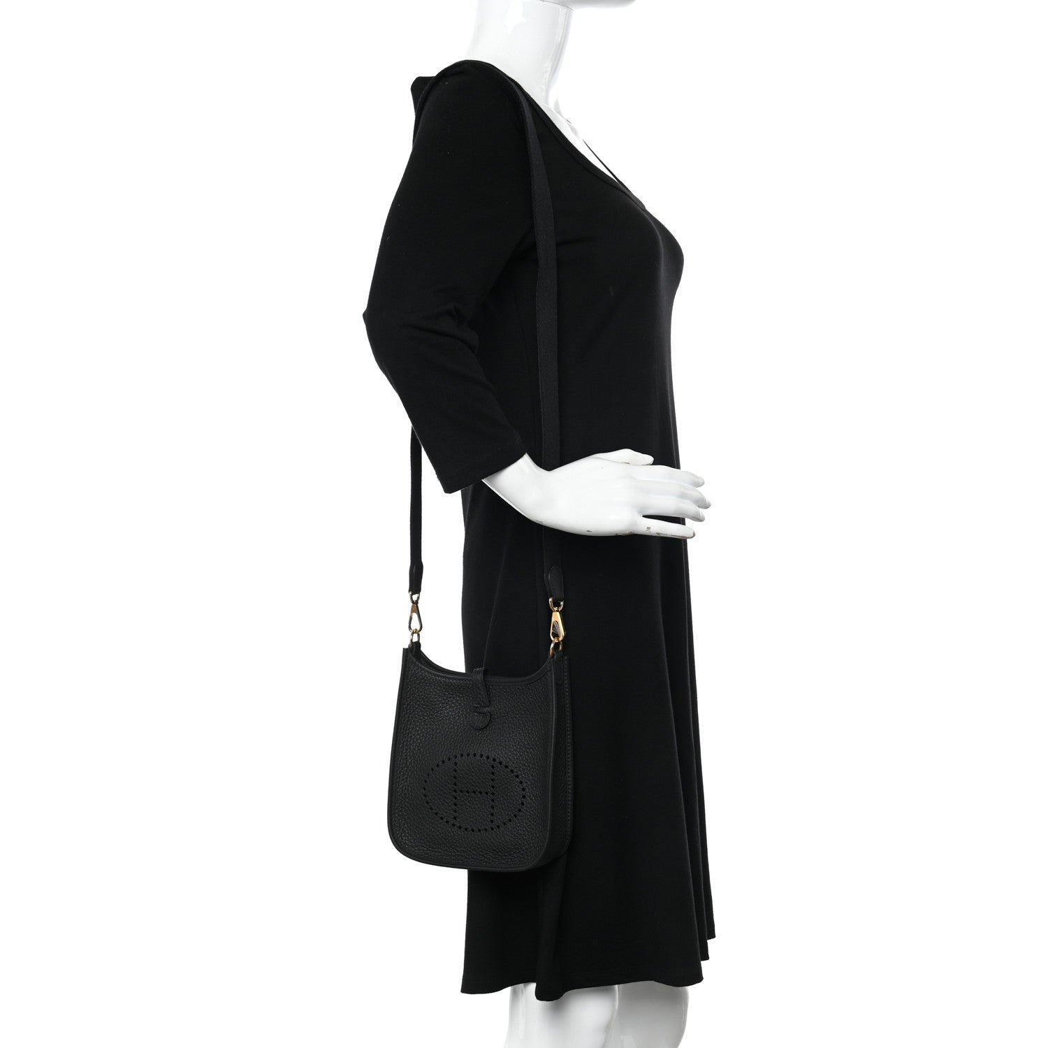 Hermes Taurillon Clemence Evelyne TPM Black 4 of 10
