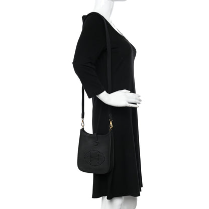 Hermes Taurillon Clemence Evelyne TPM Black 4 of 10