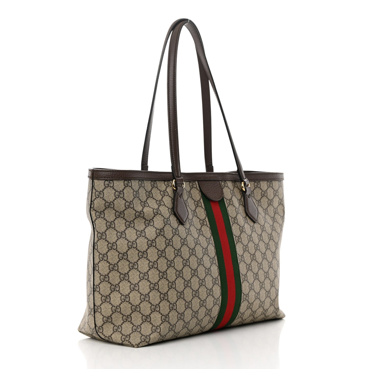 GG Supreme Monogram Medium Ophidia Shopping Tote Brown