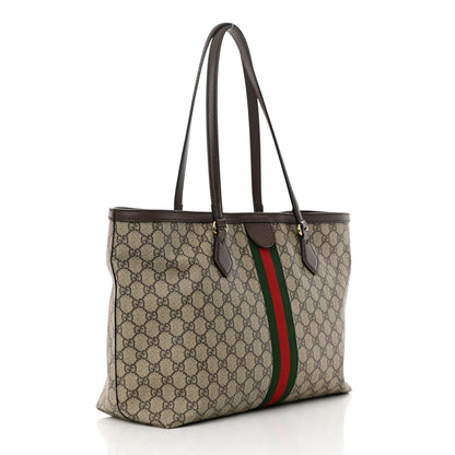 Gucci GG Supreme Monogram Medium Ophidia Shopping Tote Brown 3 of 17