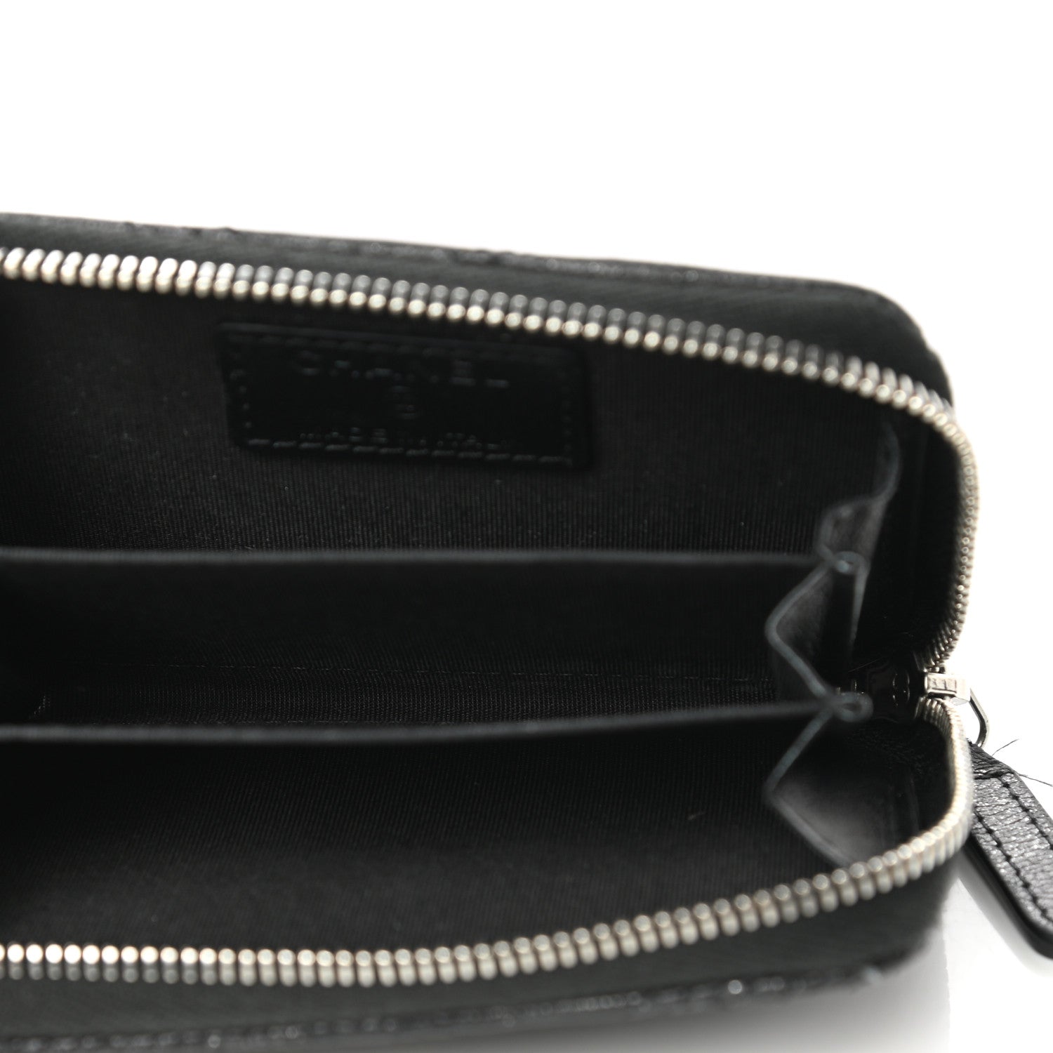 Chanel Metallic Lambskin Star Embossed Coin Purse Case Black 5 of 11