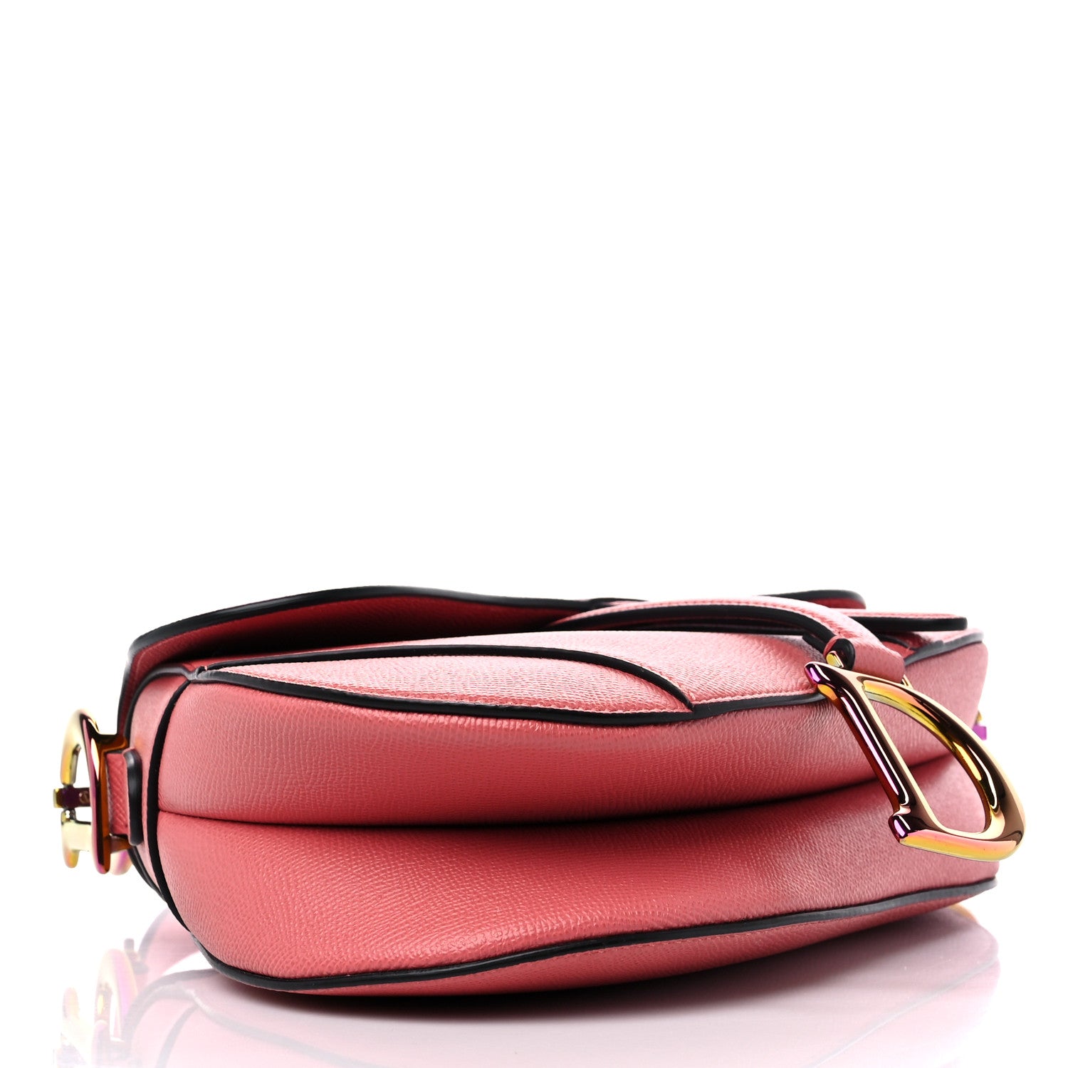 Christian Dior Grained Calfskin Saddle Bag Pink 4 of 9
