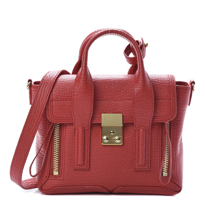 3.1 Phillip Lim 3.1 Textured Calfskin Mini Pashli Satchel Red 1 of 11