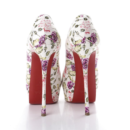 Christian Louboutin Watersnake Fiori Fetish Peep 150 Pumps 38 Latte Pompadour 7 of 10