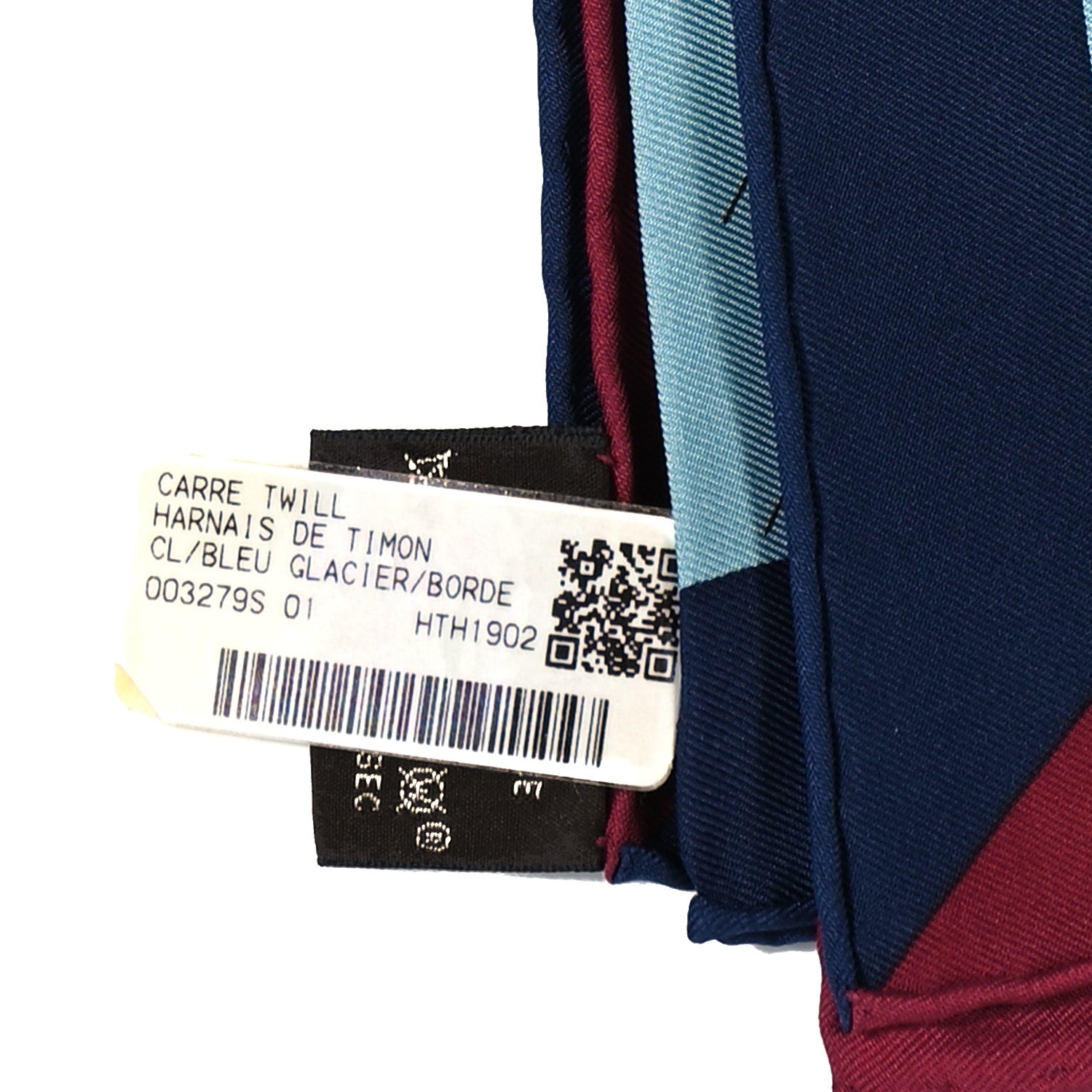 Hermes Silk Harnais De Timon Scarf 90 Bleu Glacier Bordeaux 3 of 4