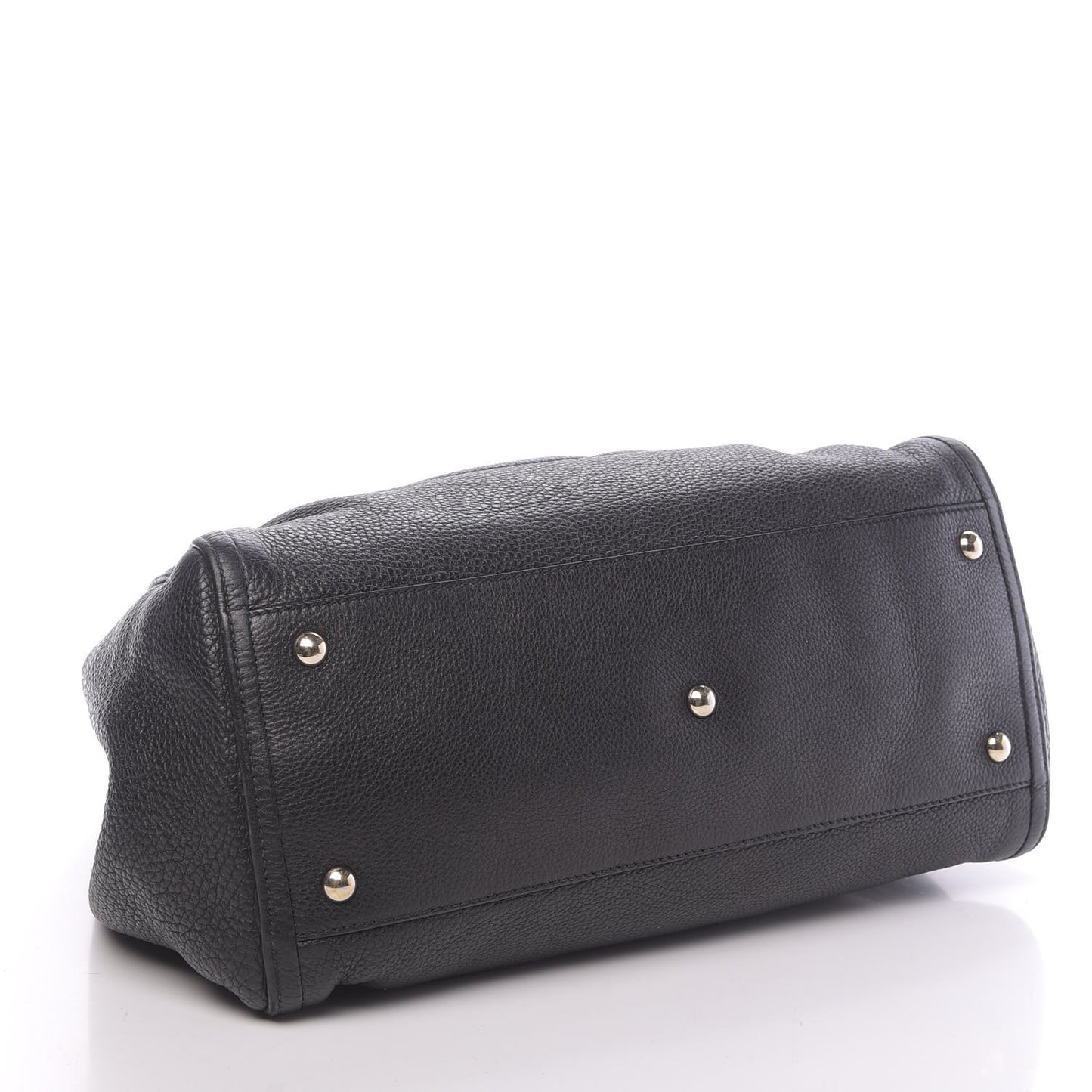 Pebbled Calfskin Medium Soho Shoulder Bag Black