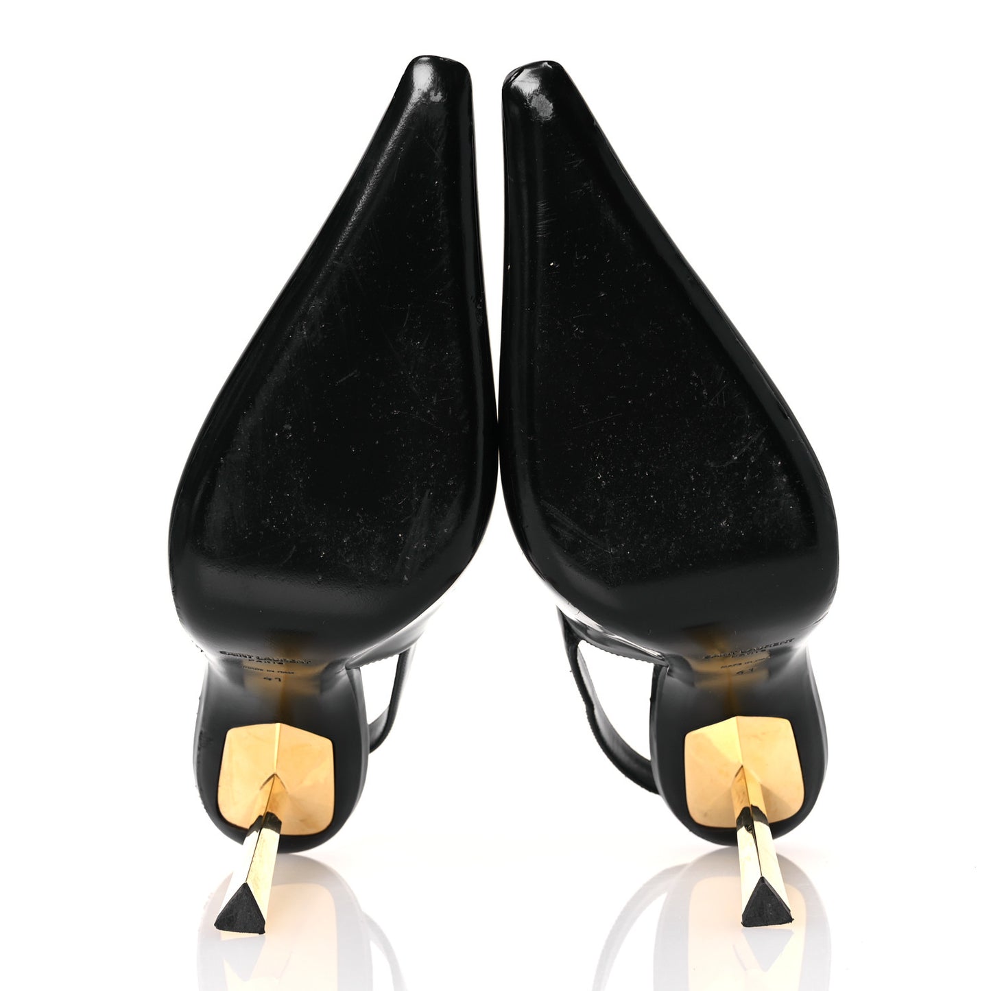 Glazed Calfskin Lee Slingback Pumps 41 Black