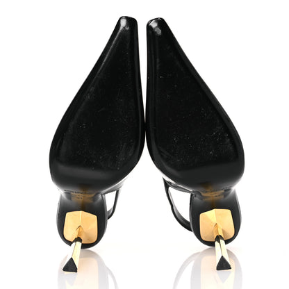 Saint Laurent Glazed Calfskin Lee Slingback Pumps 41 Black 7 of 14