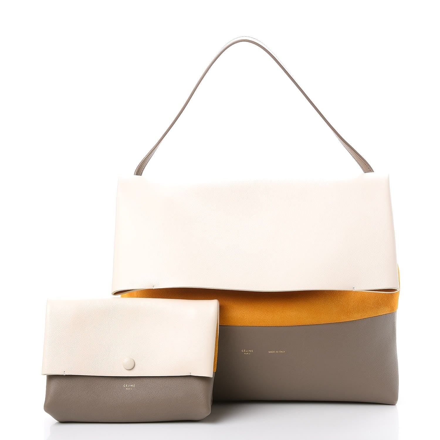 Celine Calfskin All Soft Shoulder Bag Cream 3 of 14