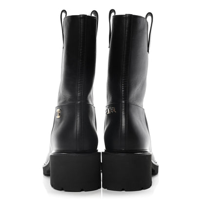 Chanel Calfskin CC Ankle Boots 40.5 Black 6 of 12