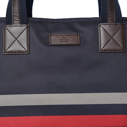 Gucci Nylon Diamante Web Tote Blue 8 of 14