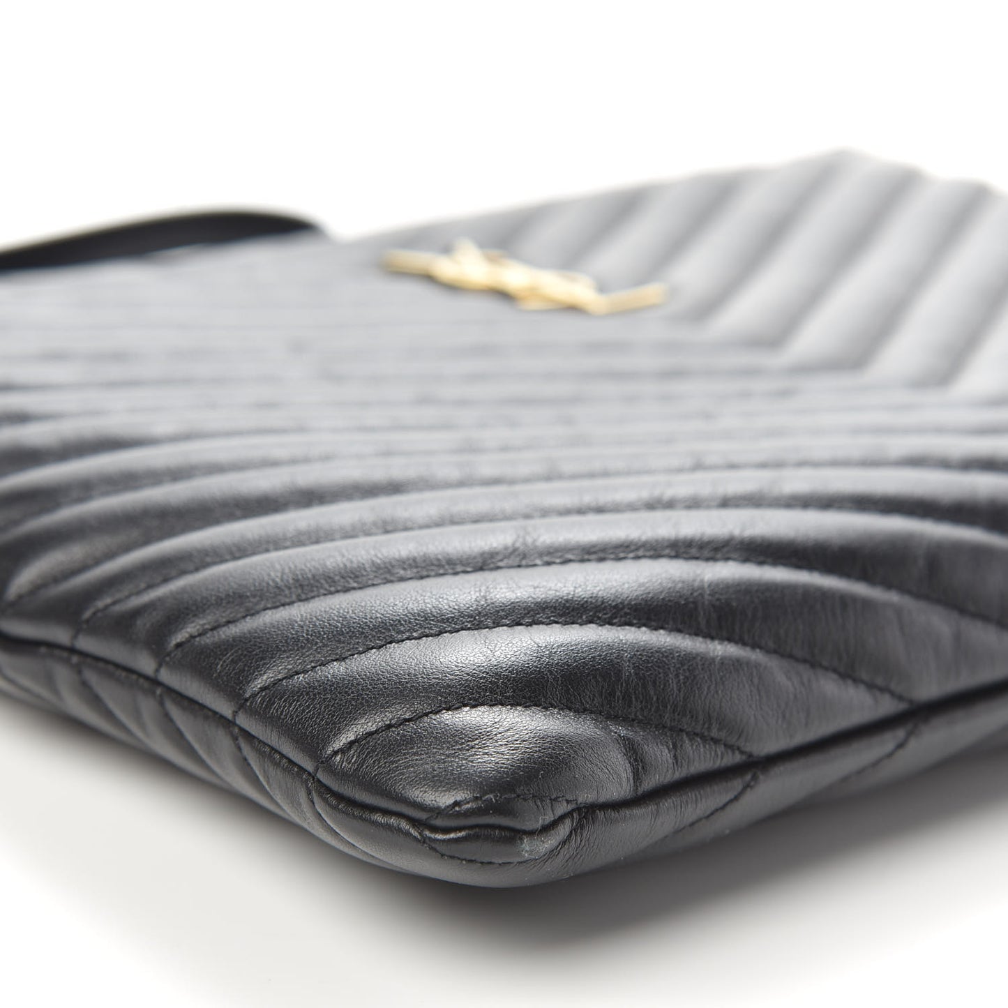 Calfskin Matelasse Monogram Cassandre Tablet Pouch Black