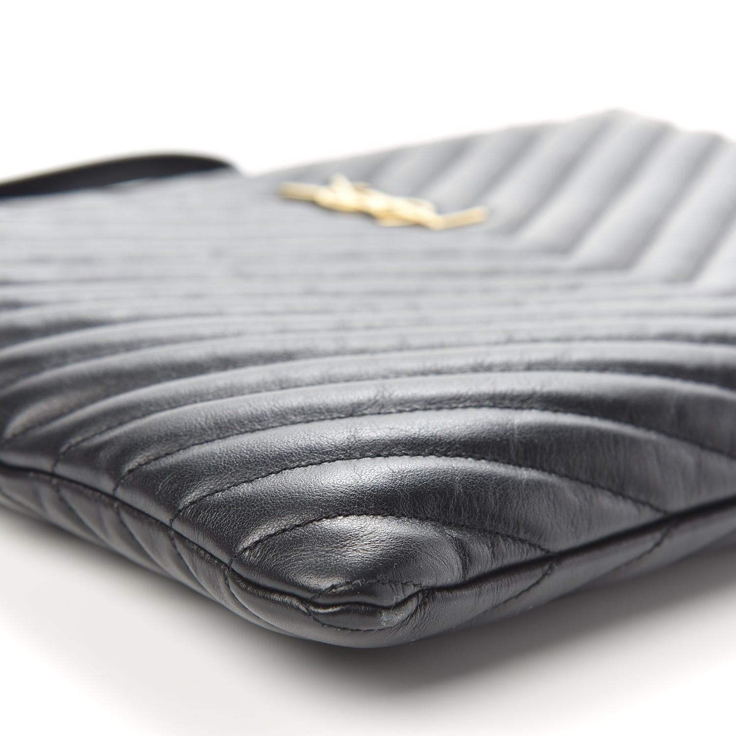 Saint Laurent Calfskin Matelasse Monogram Cassandre Tablet Pouch Black 8 of 9
