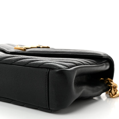 Saint Laurent Sheepskin Matelasse Chevron Monogram Medium College Bag Black 10 of 11