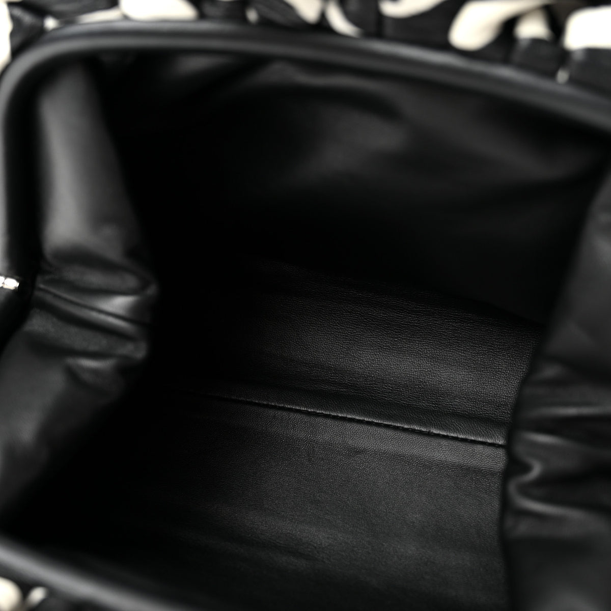 Nappa Zebra Print The Pouch Oversized Clutch White Black