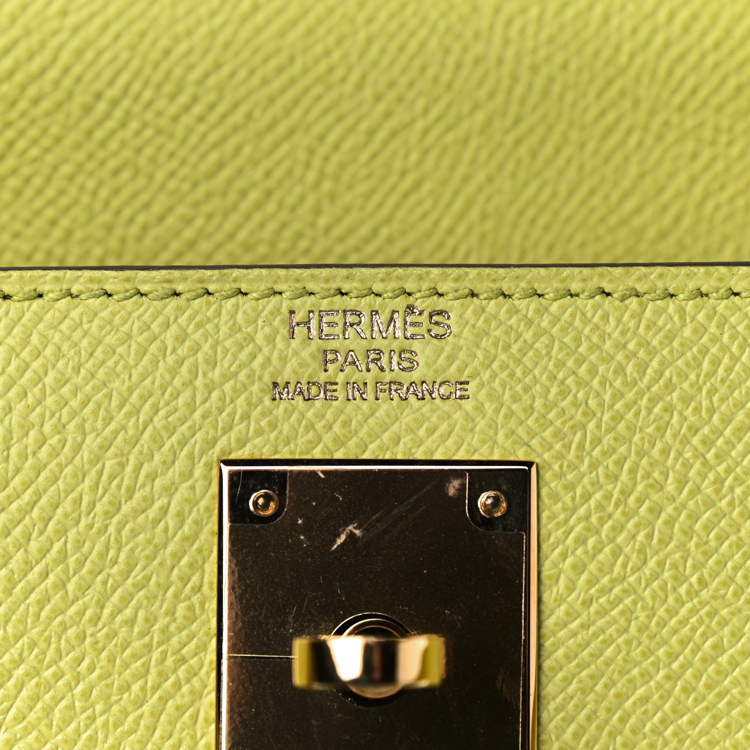 Hermes Epsom Kelly Sellier 32 Lime 6 of 9