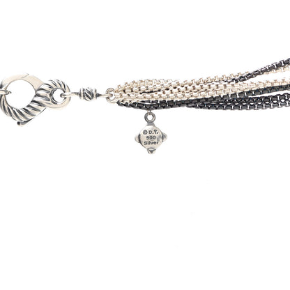 David Yurman Sterling Silver Eight Row Curb Link Necklace 5 of 5