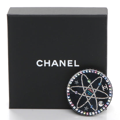 Chanel Glittered Resin Strass Brooch Black Pink 5 of 5