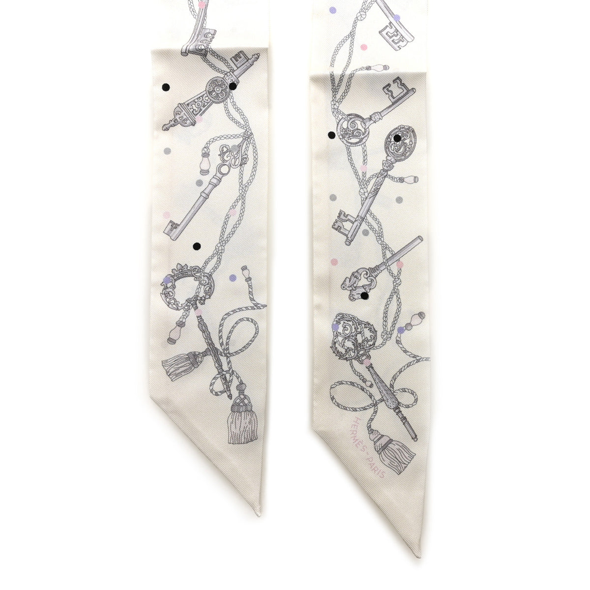 Silk Les Cles A Pois Twilly White Gris Acier