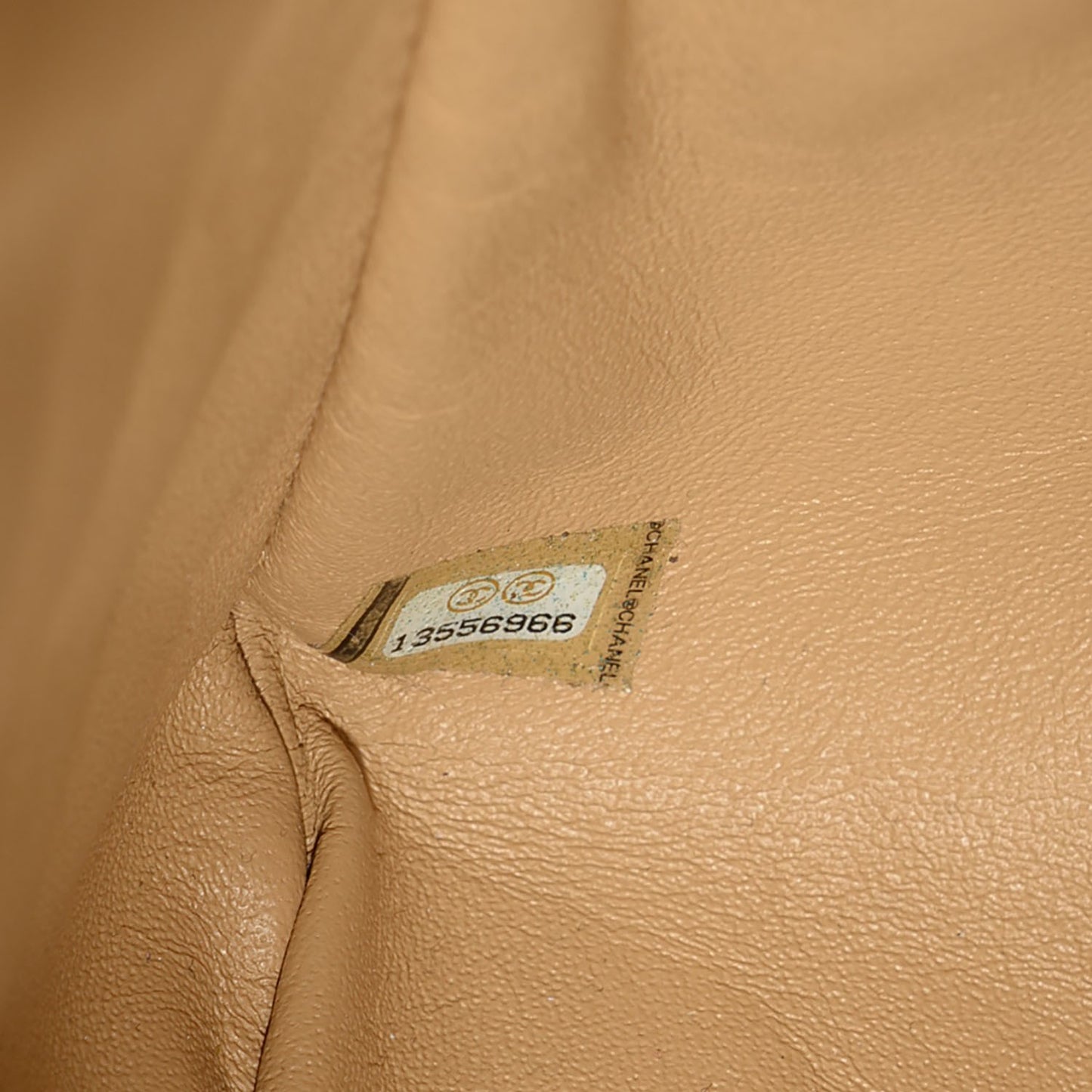 Metallic Patent Quilted Maxi Single Flap Beige