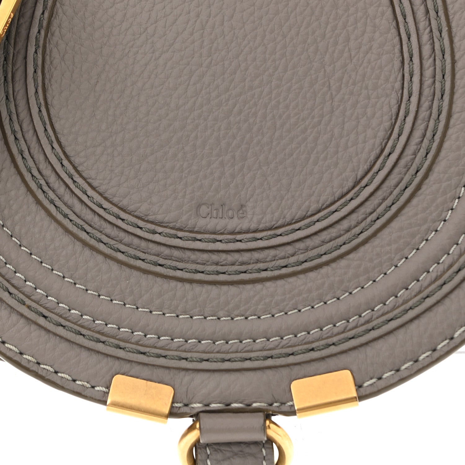 Chloe Calfskin Mini Marcie Round Crossbody Bag Cashmere Grey 7 of 11