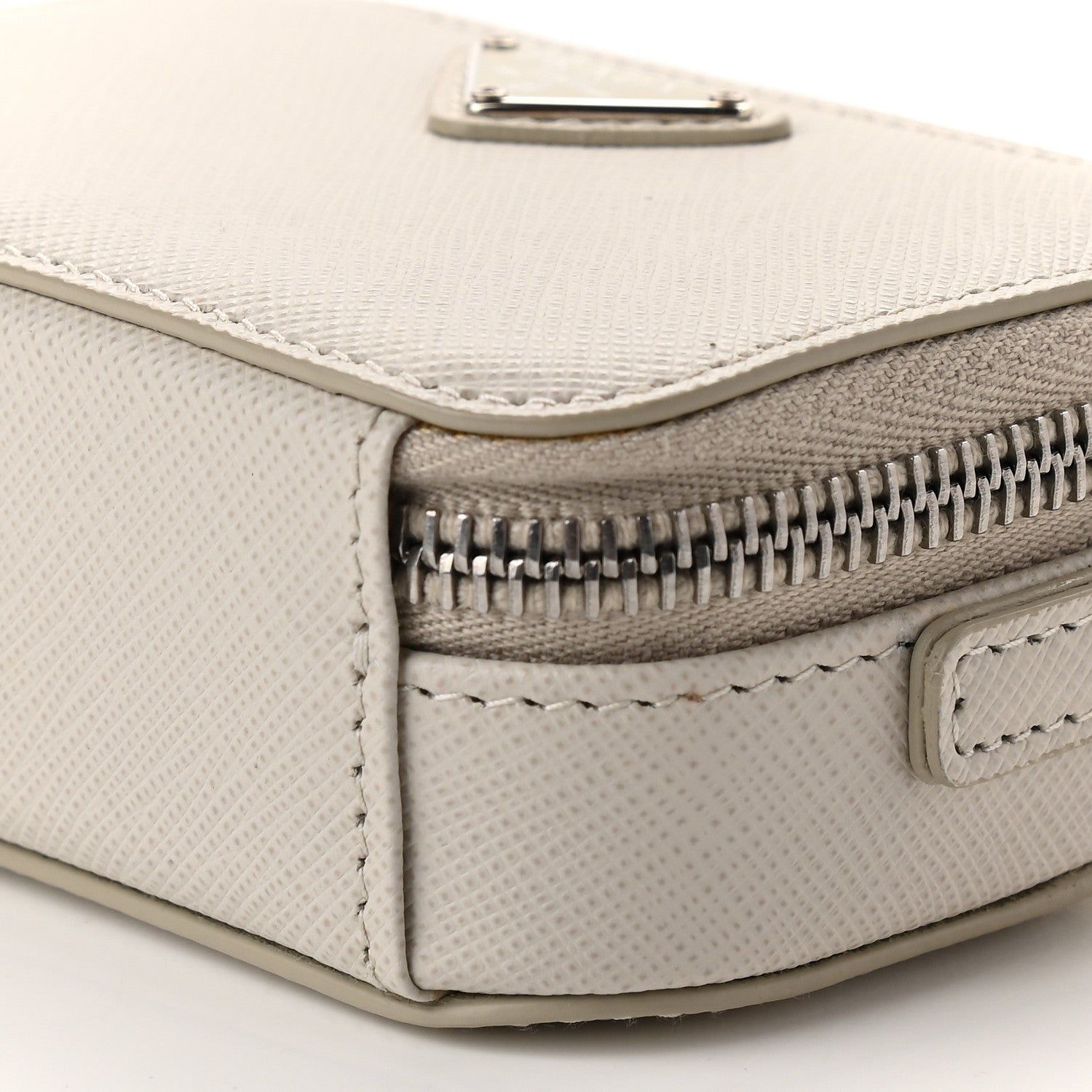Prada Saffiano Travel Metal Triangle Logo Mini Pouch Shoulder Bag Talsco 8 of 8
